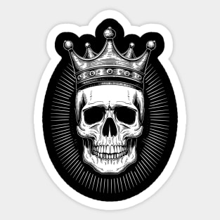 Skull King black and white Sticker